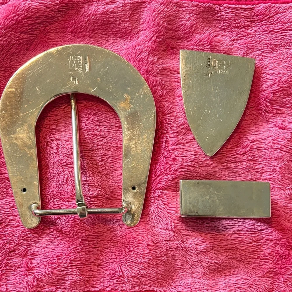 Silver Men’s handmade Belt Buckle Set - Classic Horseshoe Design